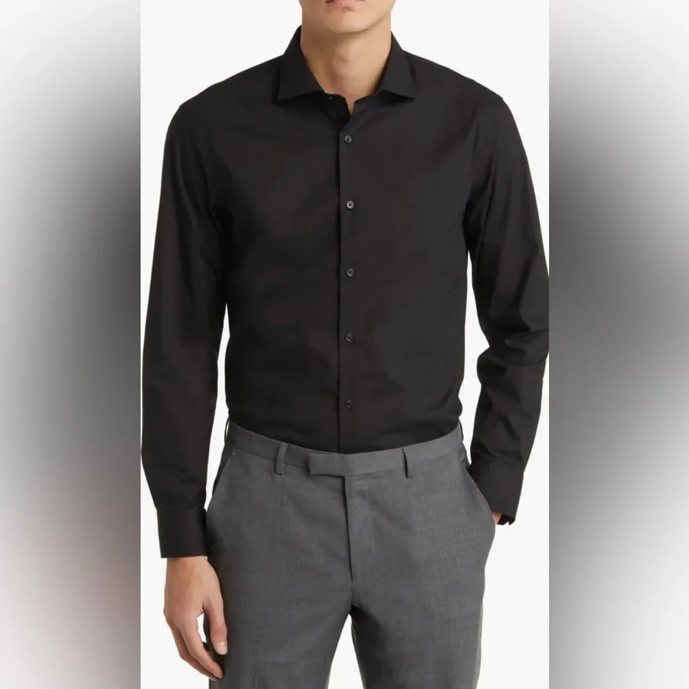 Black Nordstrom Dress Shirt / 18 - 34/35 - Picture 1 of 5